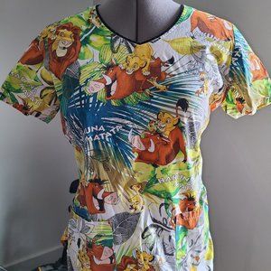 The Lion King Disney Scrub Top Nurse Vet Size S